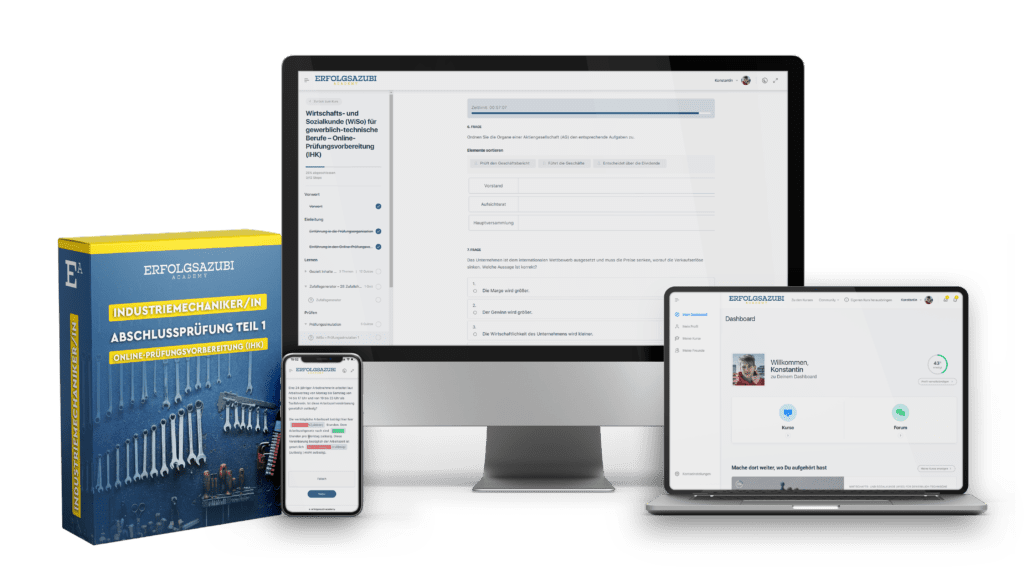 Industriemechaniker Prüfungsvorbereitung Online – Industriemechaniker Abschlussprüfung Teil 1 – Erfolgsazubi® Academy